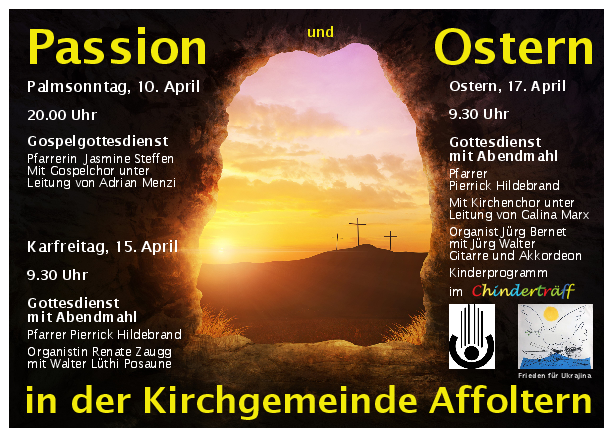 Flyer Passion und Ostern Kirche Affoltern 2022
